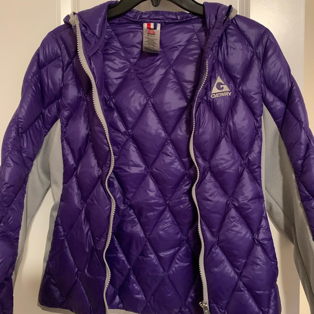 Girls purple and light gray winter jacket